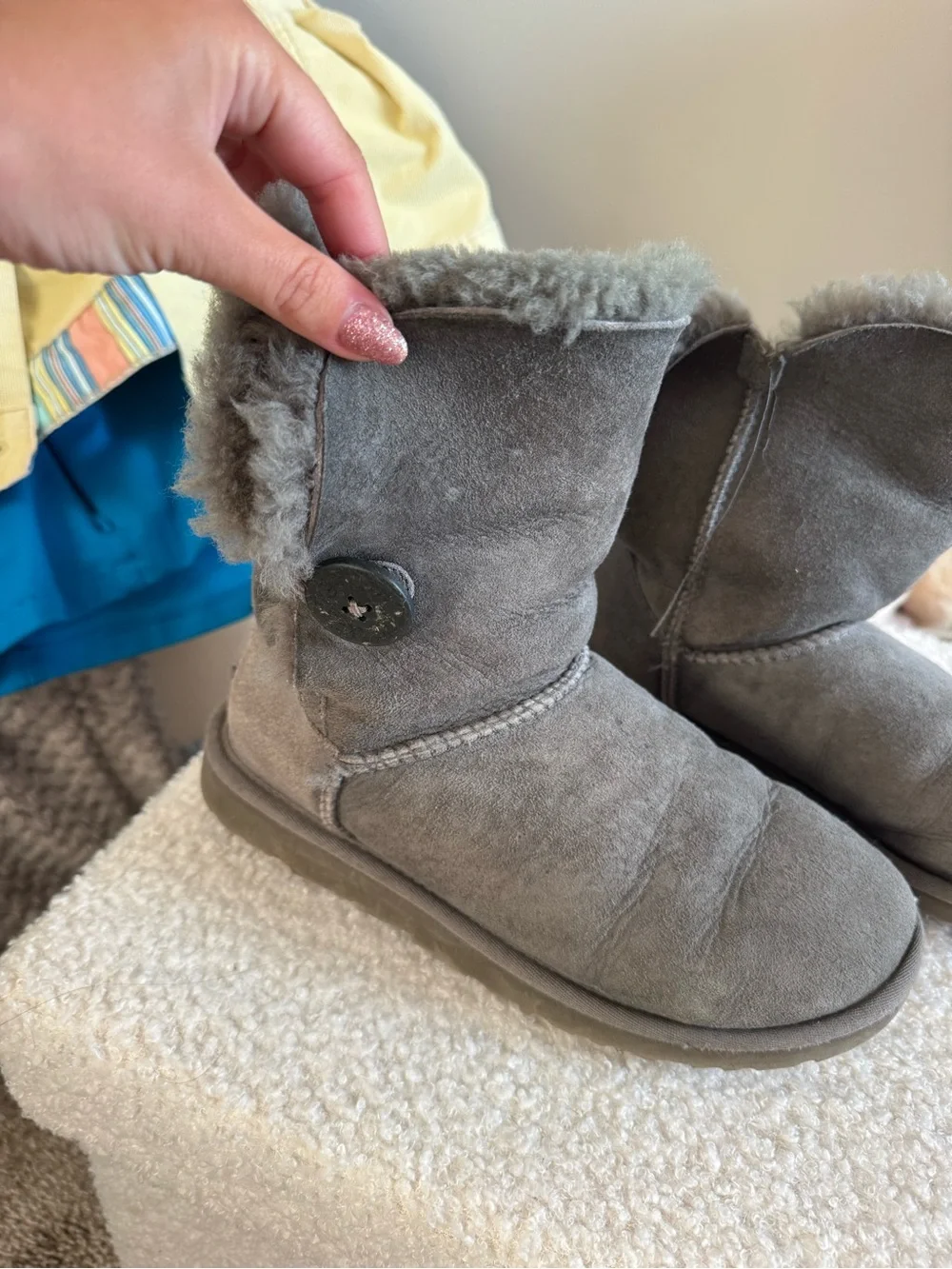 UGG Women's Gray Shearling Lined Winter Boots